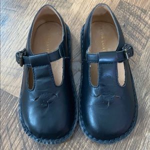 Ralph Lauren leather t-strap shoes.
